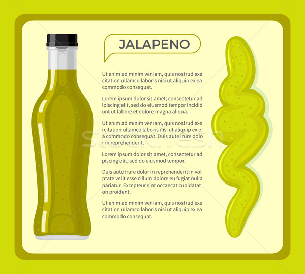 Jalapeno mártás üveg információ bent zöld Stock fotó © robuart