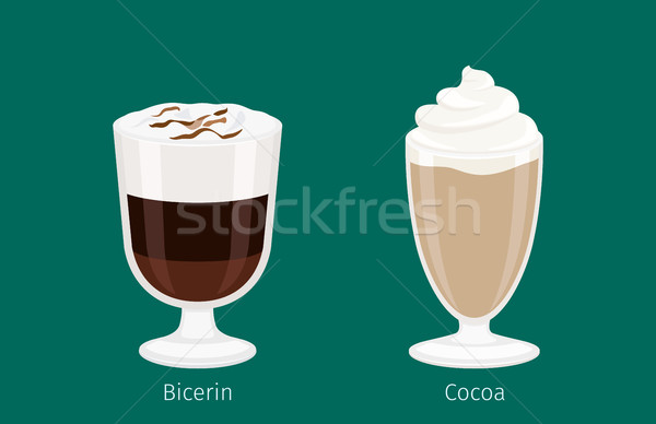 Dulce bebidas cafeína vidrio taza vector Foto stock © robuart