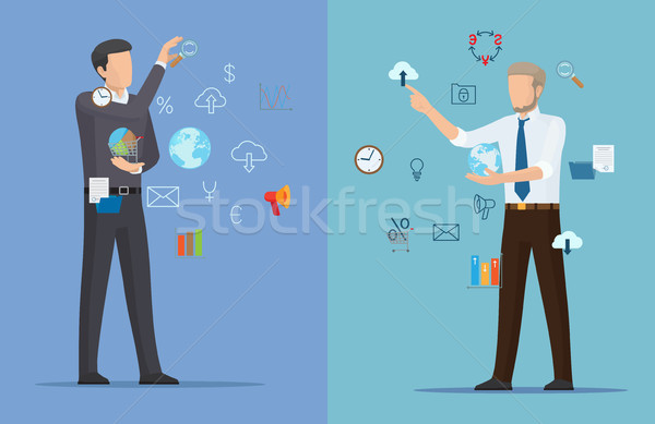 Two Online Business Posters Vector Illustration Stock photo © robuart