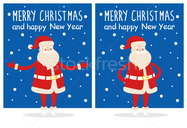 Stok fotoğraf: Neşeli · Noel · happy · new · year · poster · kar