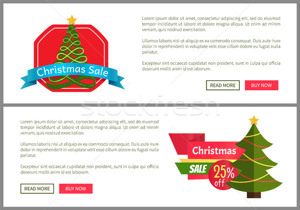 Christmas sprzedaży kup teraz plakaty dwa promocji Zdjęcia stock © robuart