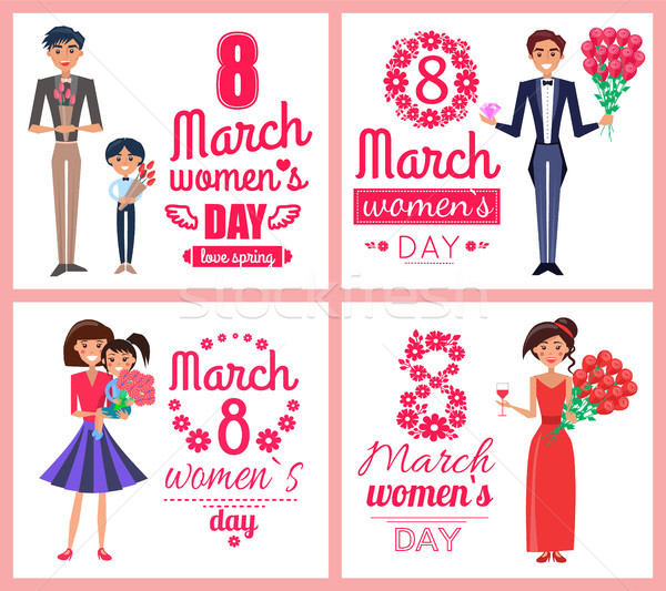 8 March Womens Day Love Spring Vector Illustration Stock photo © robuart