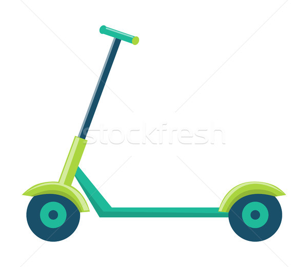 Gyerekes rúgás moped zöld fém szilárd Stock fotó © robuart