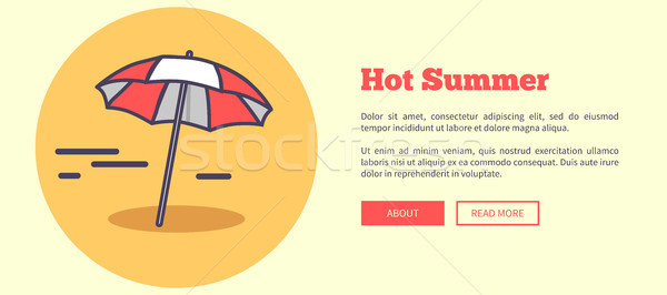 Forró nyár szalag napernyő hirdetés felirat Stock fotó © robuart