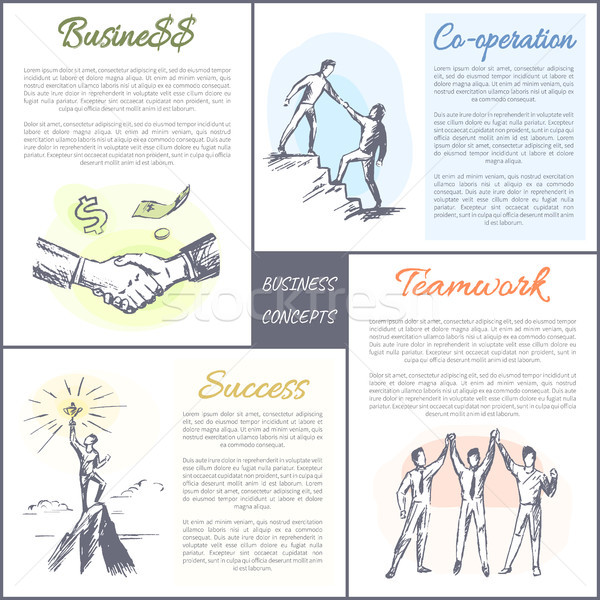 Business and Co-operation Set Vector Illustration Stock photo © robuart