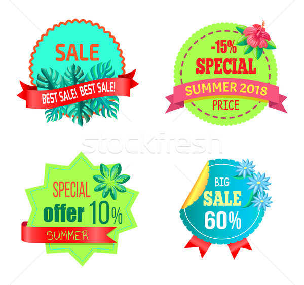 Summer 2018 Sale Promo Posters Set Special Offer Stock photo © robuart