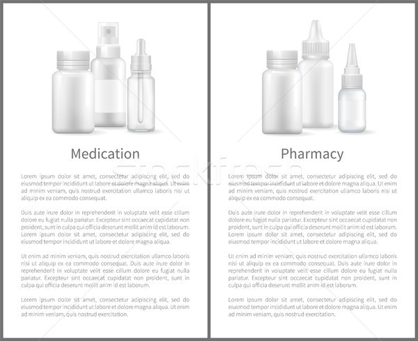 Medication Pharmacy Poster Nasal Spray and Bottles Stock photo © robuart