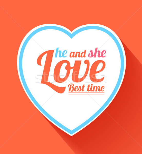 Stock photo: Valentine heart hi and she best time