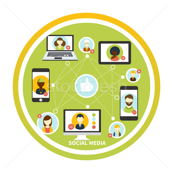 Social media network connection concept Stock photo © robuart
