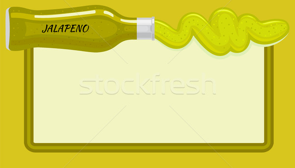 Jalapeno Sauce in and out lying Bottle on Light Stock photo © robuart