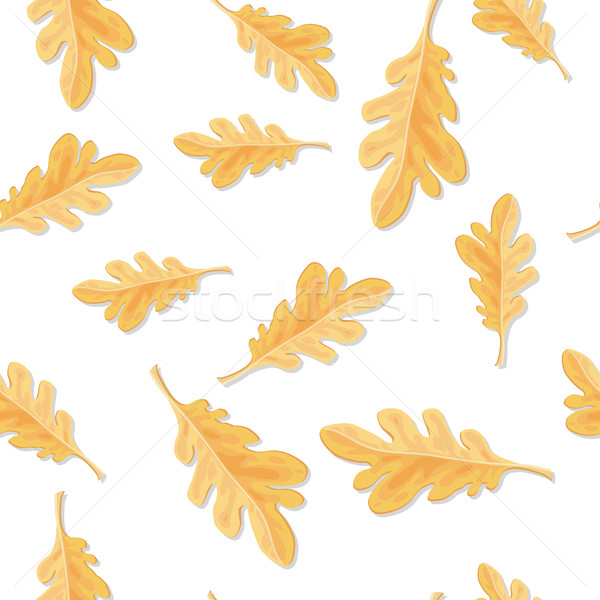 Seamless Pattern with Autumn Oak Leaves Isolated Stock photo © robuart