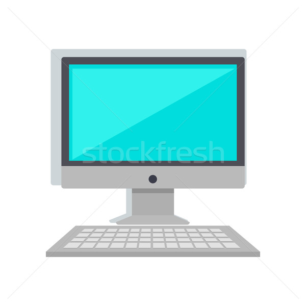 Monitor komputerowy klawiatury odizolowany biały pracy miejsce Zdjęcia stock © robuart