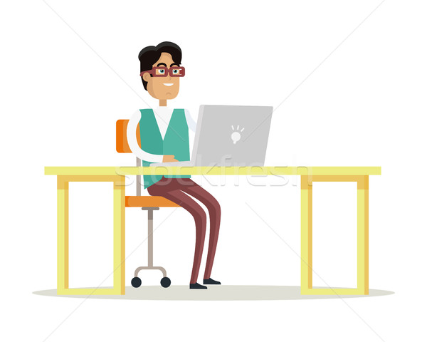 Businessman Works on His Laptop Stock photo © robuart
