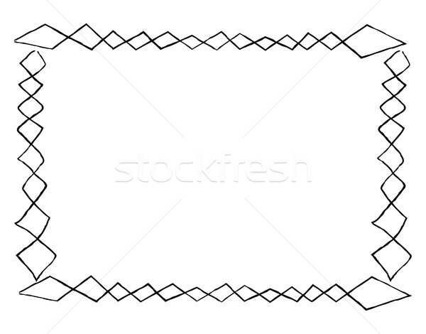 Simple Frame with Square Doodles Rectangular Shape Stock photo © robuart
