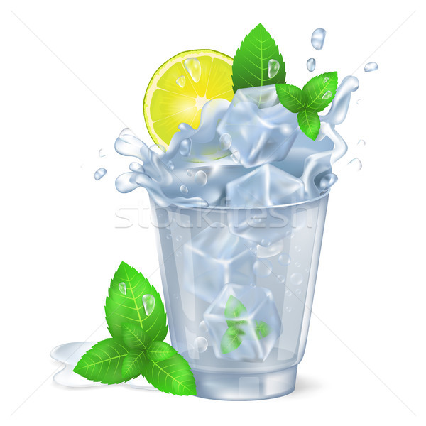 Faceted Glass of Mojito with Ice Illustration Stock photo © robuart