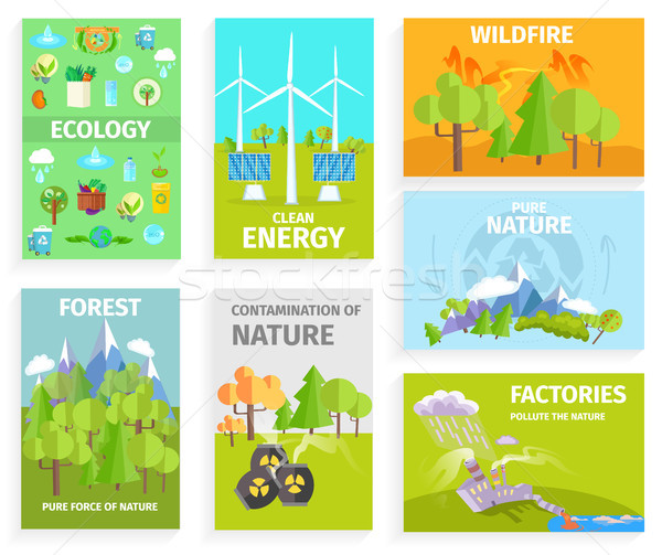 Set of Banners Dipicting Environmental Issues Stock photo © robuart