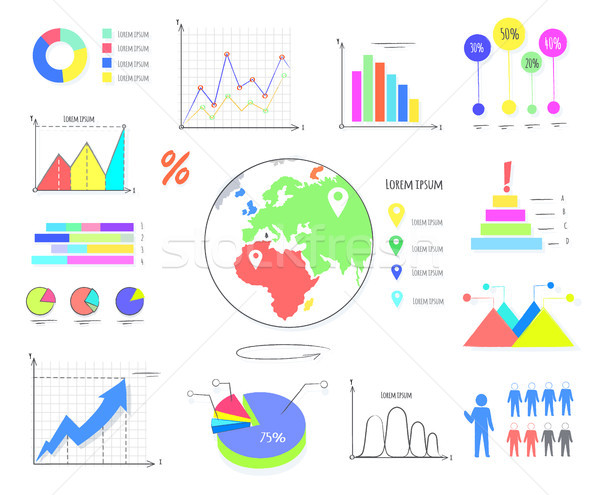 Colorful Graphics and Charts Illustrations Set Stock photo © robuart