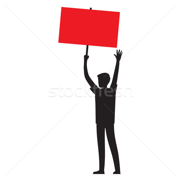 Man Silhouette with Red Streamer Illustration Stock photo © robuart
