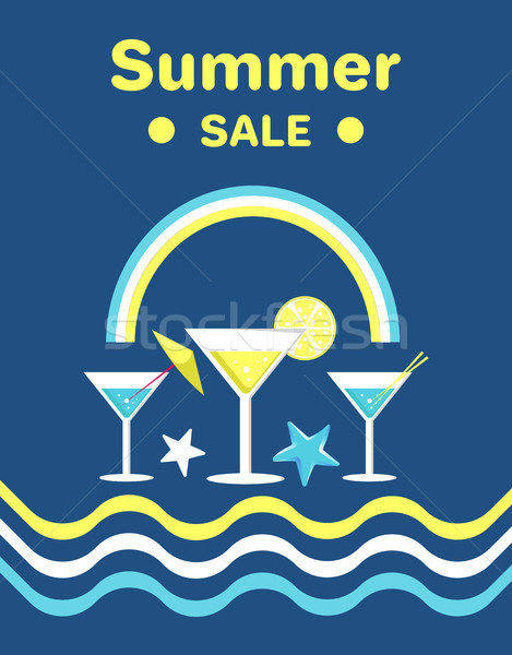 Summer Sale Poster with Holiday Discount Vector Stock photo © robuart
