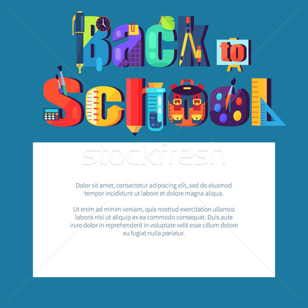 Back to School Poster with Place for Text in Frame Stock photo © robuart