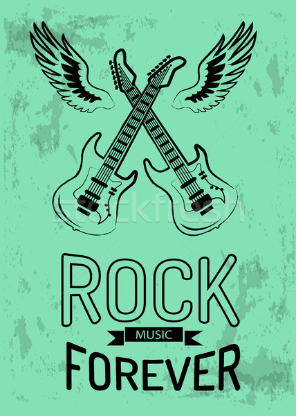 Rockmuziek voor altijd icon poster twee elektrische Stockfoto © robuart