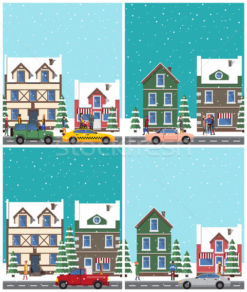 Stock photo: Cityscape Collection of Poster Vector Illustration