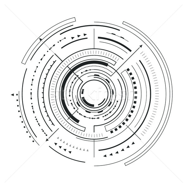 Interfaz futurista boceto incoloro anunciante circular Foto stock © robuart