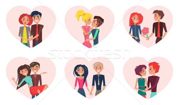 Couples in Love and Pastime Vector Illustration Stock photo © robuart