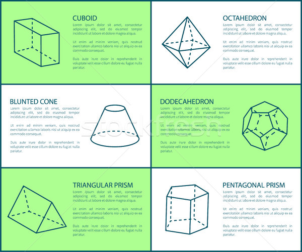 Stock photo: Cuboid and Blunted Prism, Vector Illustration