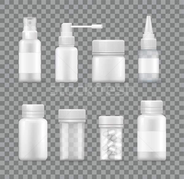 Medicaments Set Isolated on Transparent Background Stock photo © robuart