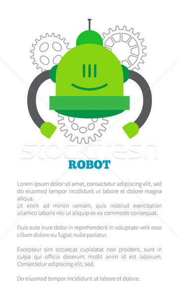 Foto stock: Mecánico · robot · verde · dos · cara