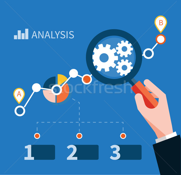 Growth chart with magnifying glass focusing on point Stock photo © robuart