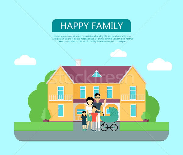 Сток-фото: счастливая · семья · дома · домой · икона · символ · знак