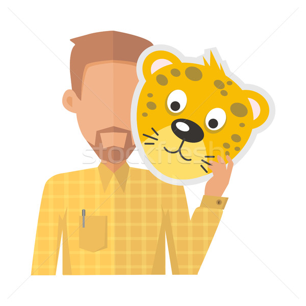 Man Without Face with Tiger Mask Isolated Stock photo © robuart