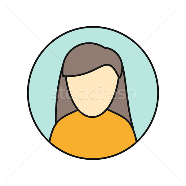 Jonge vrouw avatar icon oranje jurk sociale netwerken Stockfoto © robuart