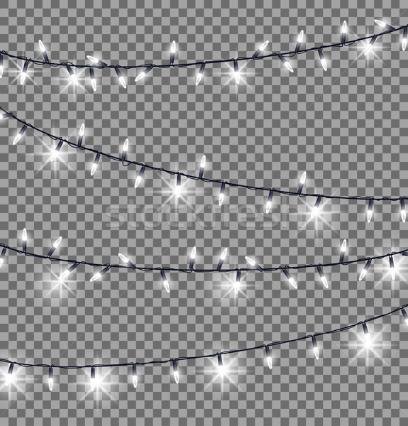 Garlands with Round Bulbs on Dark Background. Stock photo © robuart