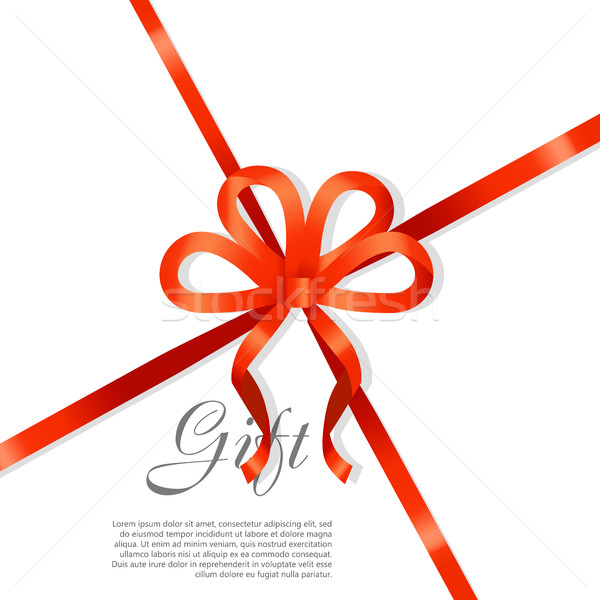 Gift Red Wide Ribbon. Bright Bow with Two Petals Stock photo © robuart