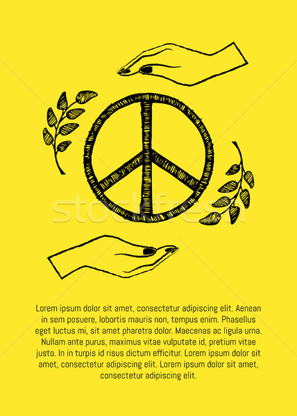 Internationale vrede dag poster twee handen Stockfoto © robuart