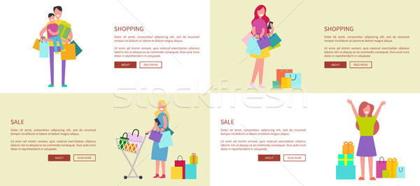 Set of Four Web-pages Vector Illustration on White Stock photo © robuart