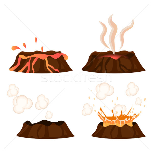 Volcanic Eruption Stages Illustrations Collection Stock photo © robuart