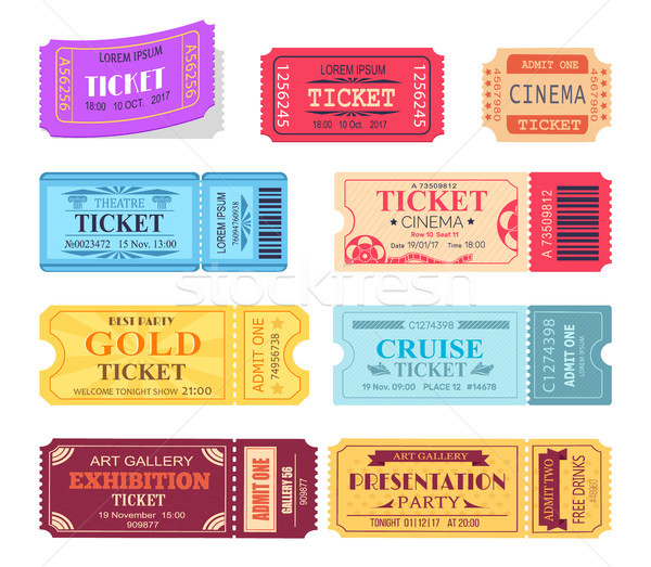 Ticket and Presentation Party Vector Illustration Stock photo © robuart