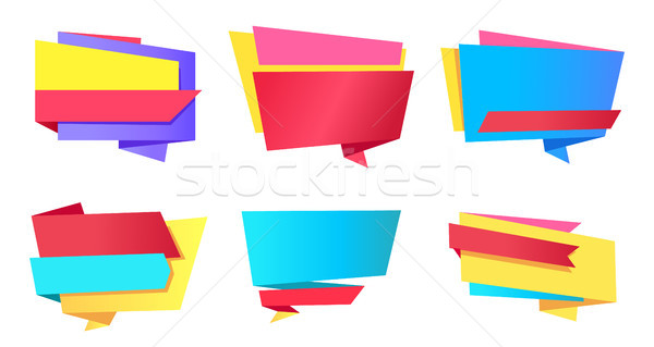 Stock photo: Empty Stickers Place for Text Vector Illustration