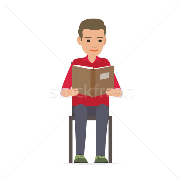 Relaxing Process of Man Reading Published Edition Stock photo © robuart