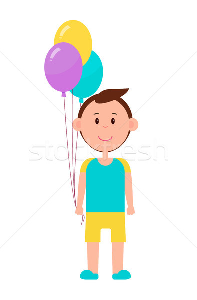Cheerful Boy with Color Baloons Bright Picture Stock photo © robuart