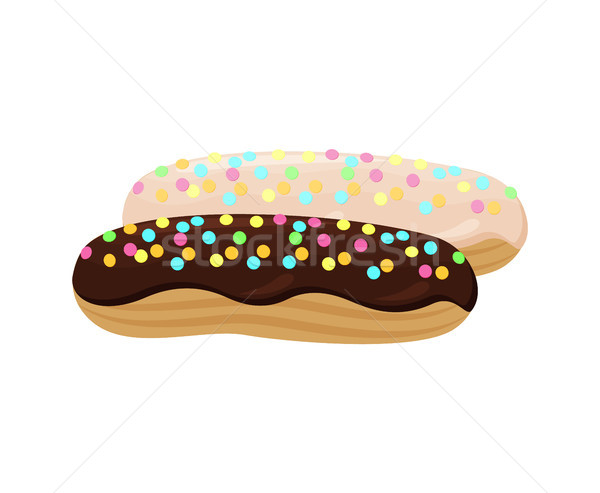 Pair of Yummy Glazed Cakes Vector Illustration Stock photo © robuart