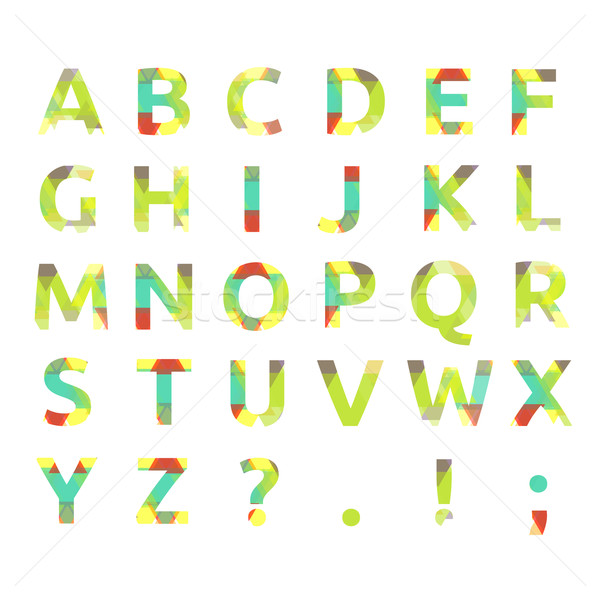 Creative spectral alphabet of geometric paper color Stock photo © robuart