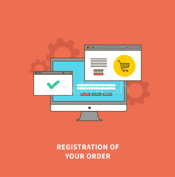 Online winkelen registratie om levering betaling ontwerp Stockfoto © robuart