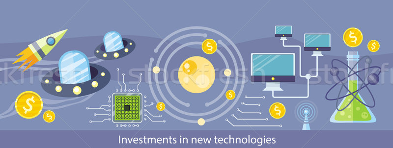 Investitii nou orizontala steag detaliat Imagine de stoc © robuart