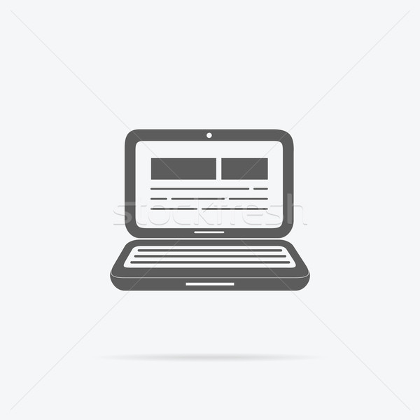 Laptop Icon Design Flat Stock photo © robuart