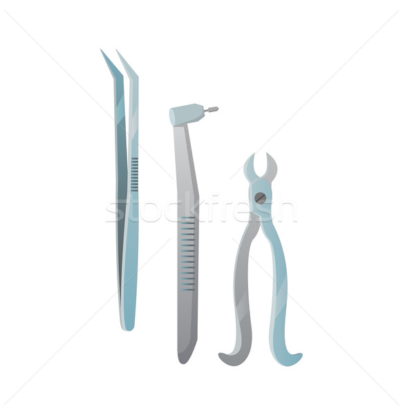 Narzędzia dentysta zestaw projektu odizolowany opieki Zdjęcia stock © robuart